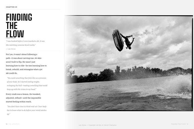 Mockup of a spread from the book